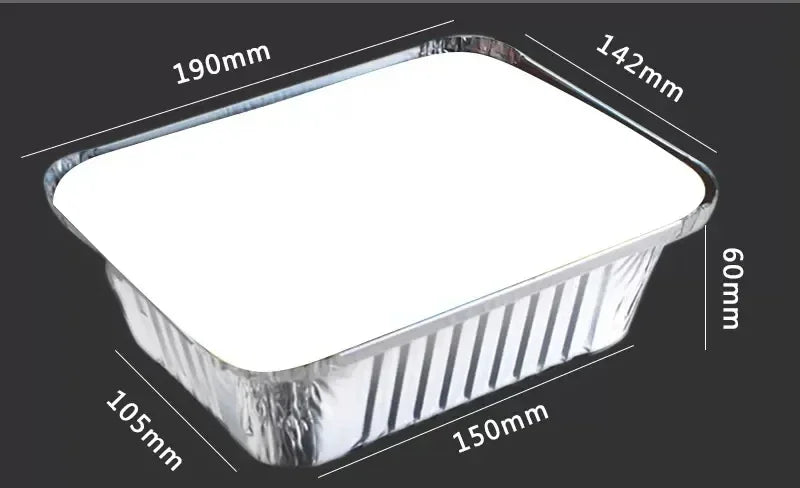 100 Pieces of Barbecue Tin Foil Special Packaging Box Aluminum Foil Lunch Box Home Takeaway Air Fryer Disposable Tin Foil Bowl