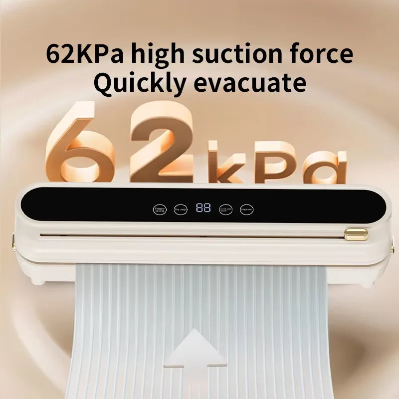 Electric Vacuum Sealer Food Storage Seal Touch Button Dry/Wet Built-in Cutter Kitchen Food Sealing Vacuum packaging machine