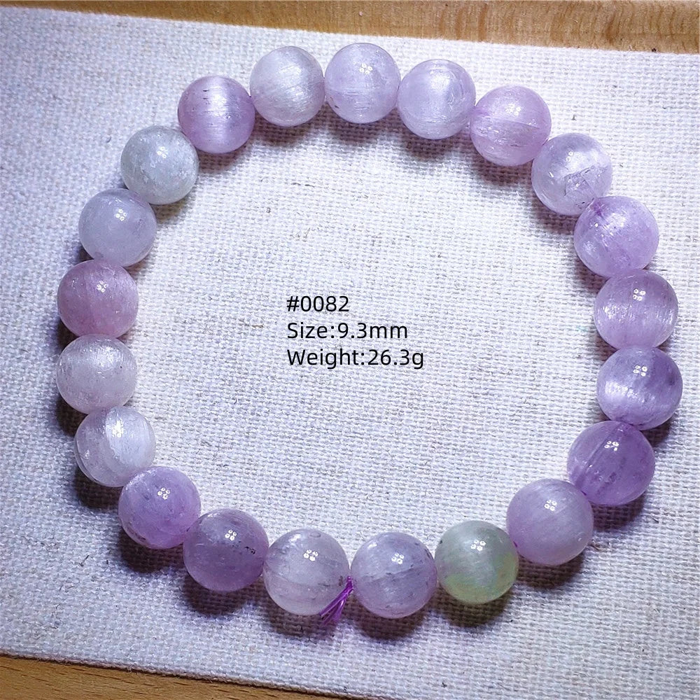 Natural Purple Kunzite Clear Round Beads Bracelet Jewelry Women Men Colorful Kunzite Bracelet Cat Eye Women Men AAAAAA