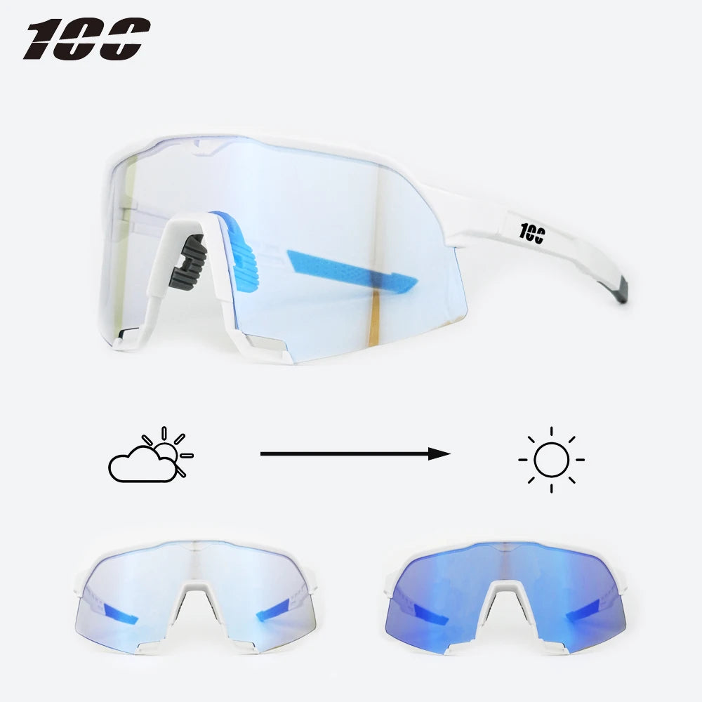 100 Photochromic Riding Cycling Sunglasses Mtb Cycling Glasses Goggles Bicycle Mountain Bike Men Women Sport Protection Glasses