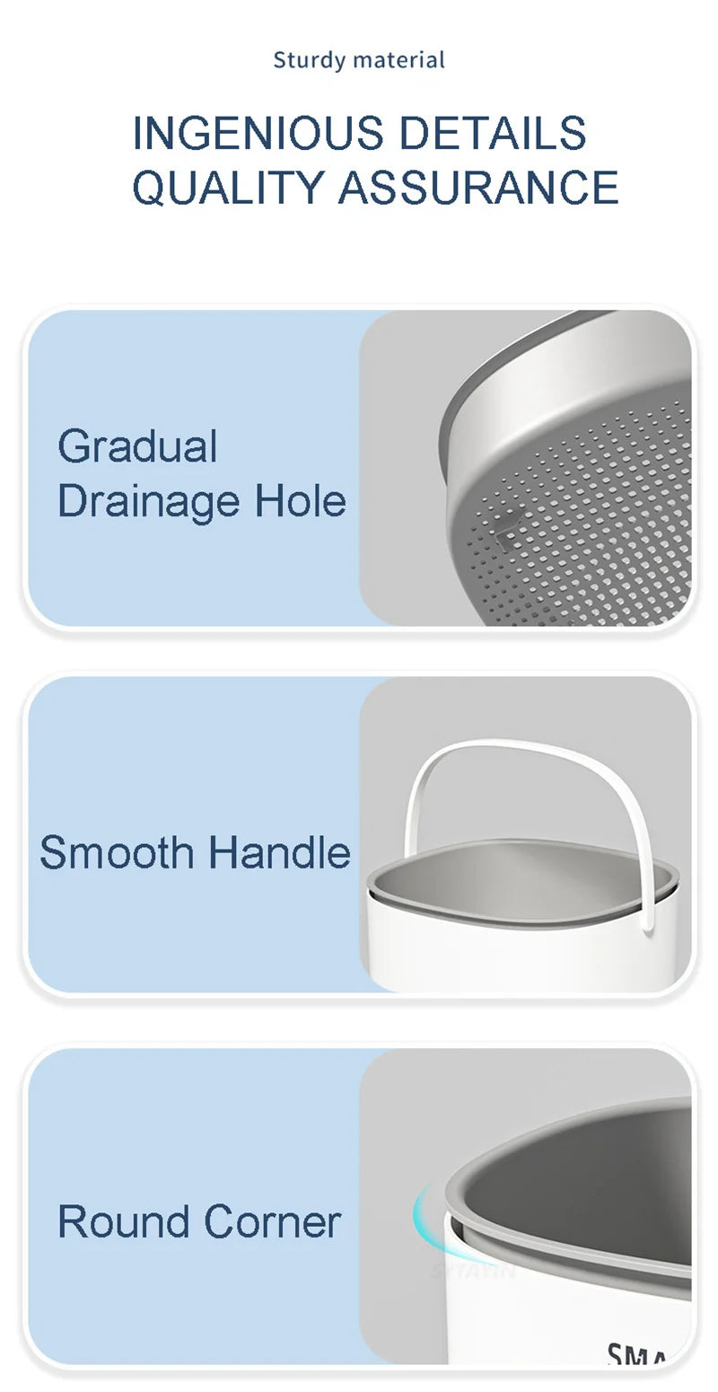 Electric Vegetable Fruit Washing Machine Ultrasound Wireless Food Grains Purifie Basket Large Capacity Cleaner For Houeshold