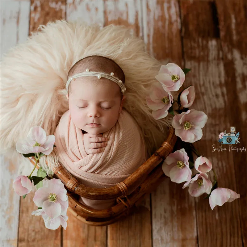 2023 Newborn Photography Props Girl Handmade Retro Woven Basket Fotografie Accessorie Studio Baby Photo Shoot Bed Backdrop Chair