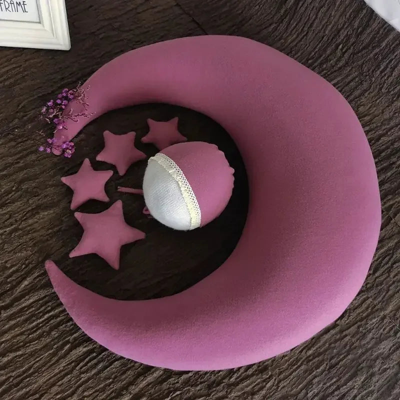Baby Photography Props Newborn Posing Pillow Cute Baby Hat Colorful Beans Moon Stars Photo Shooting Set For Infant Newborn Gift