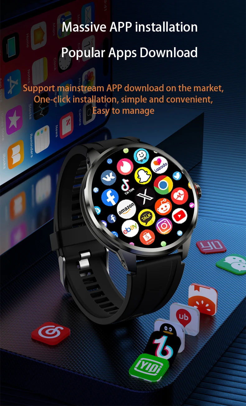 Goldenspike 32GB+256GB Smartwatch 4G/5G LTE 900W Rotary HD Camera GPS WIFI HiSportPro App Bluetooth Smart Watch For IOS Android