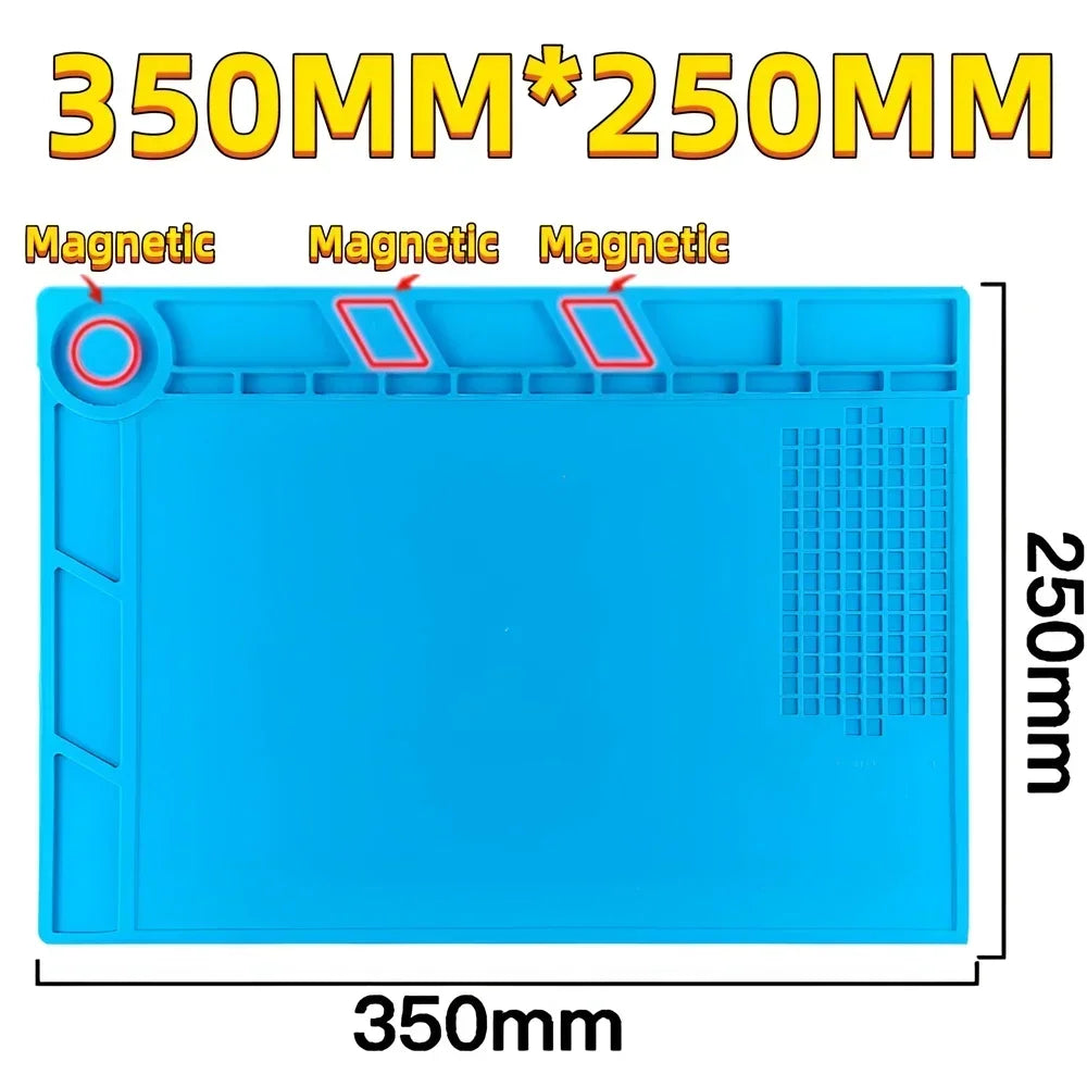Durable ESD Silicon Soldering Mat Heat-Resistant Work Pad for Hot Air Gun Soldering Iron Station Repair Thermal Insulation Pad