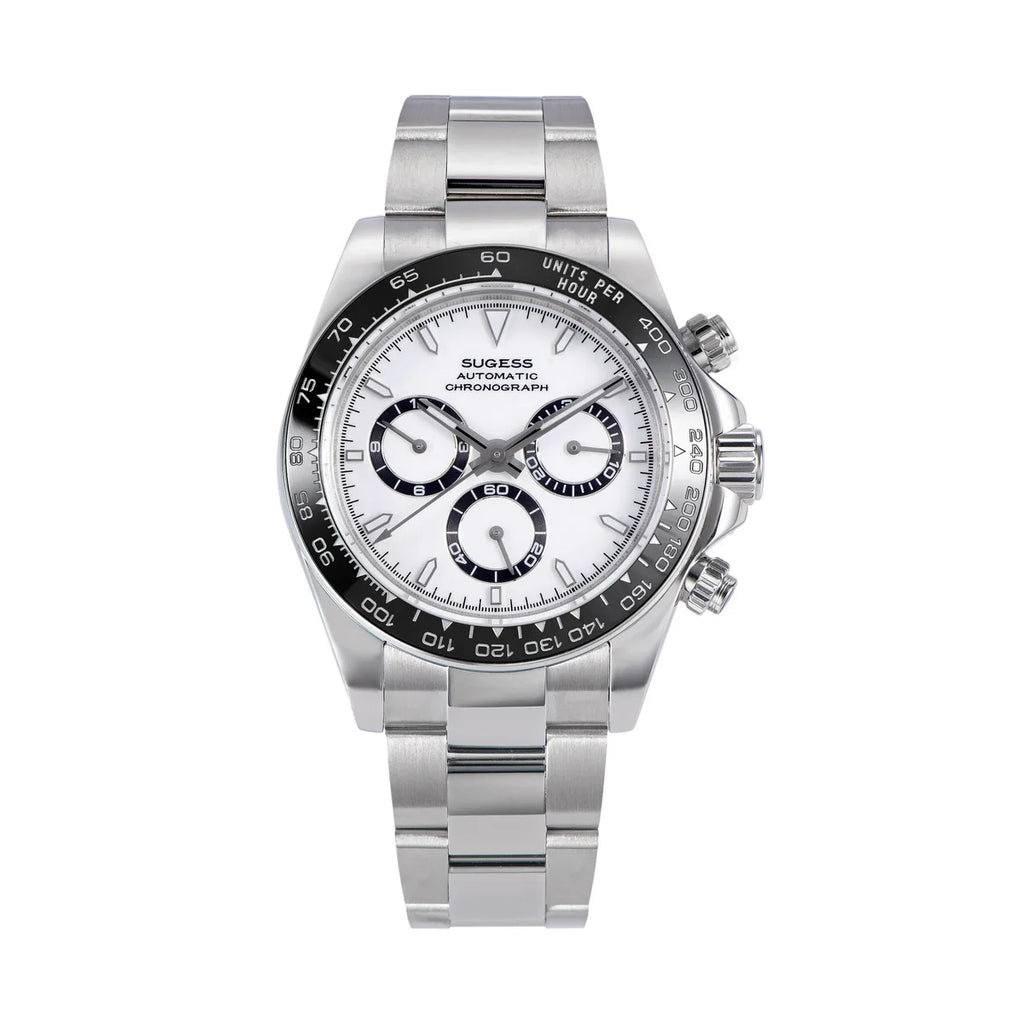 Sugess Diving Mens Watch Panda Automatic Mechanical Chronograph Peacock SL4801 Movement Wristwatch Waterproof Ceramic Bezel New