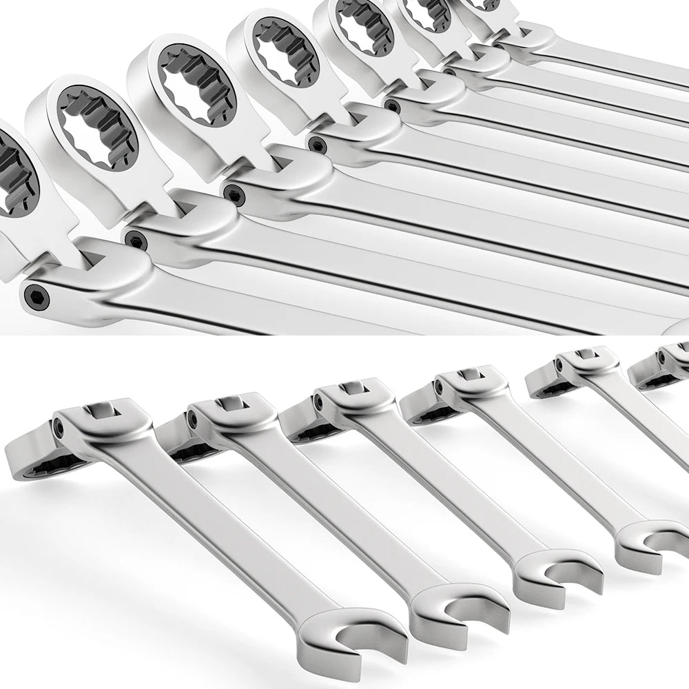 Clé à Cliquet Flex 180° WOZOBUY 6-22mm 72 Dents