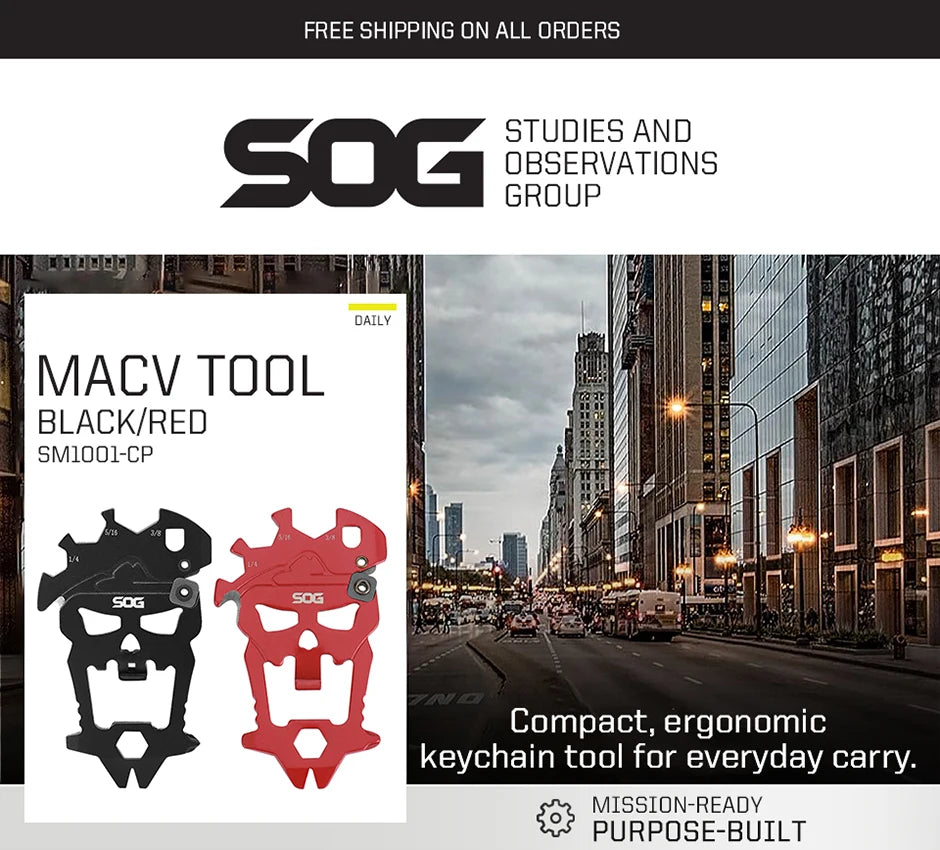 SOG MacV Multi-tool Mini Keychain Skull Wrench EDC Multifunctional Tools Portable Outdoor Camping Survival Bottle Opener SM1001