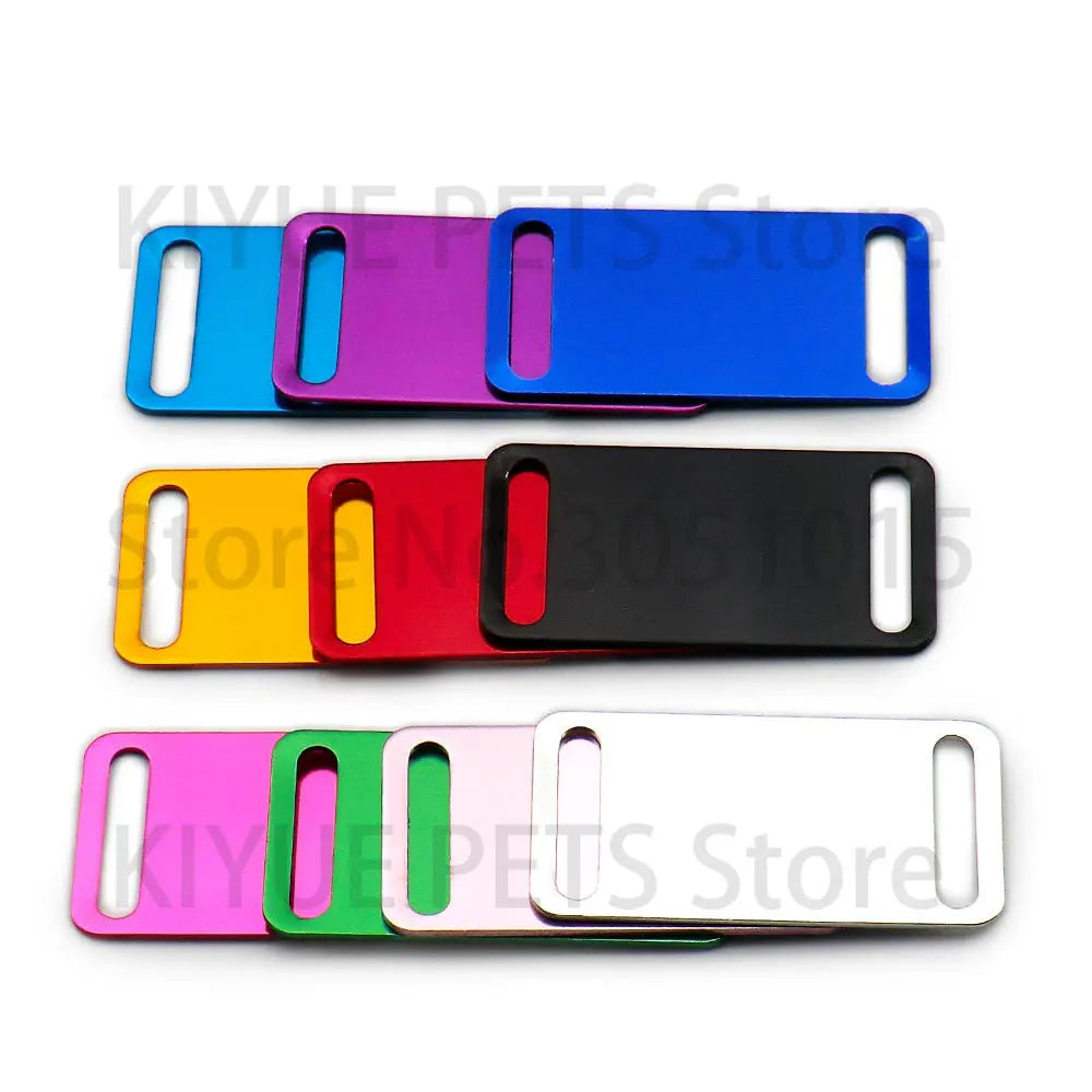 KIYUE 20Pc Pet Shop Aluminum Tags Dog Name Tag ID Plate Custom Laser Engraved For Cat Phone Number Lable Keyrings Accessories