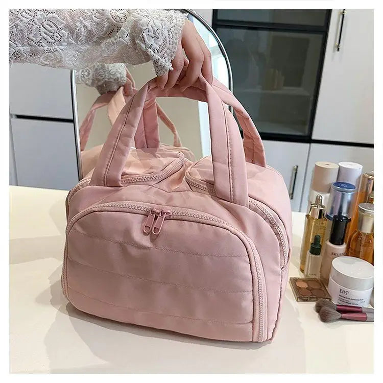 Large Capacity Portable Makeup Bag Travel Cosmetic Storage Waterproof Multi-layer Organizer High Aesthetic Value Handheld