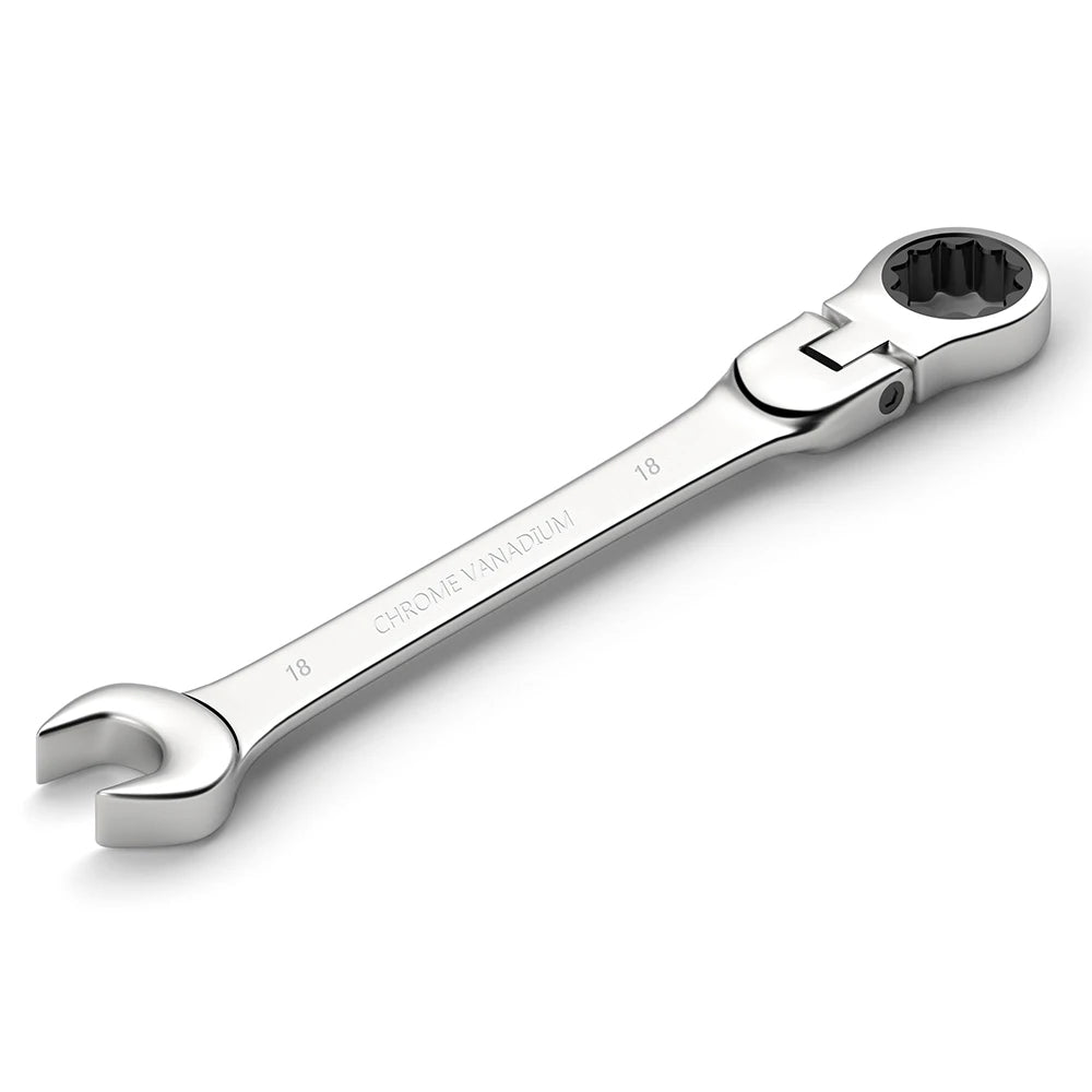 Ratcheting Wrench Set Metric and Standard 12-Point Box End Combination Spanner Gear Wrench Garage Tool Set,CR-V Full Polished