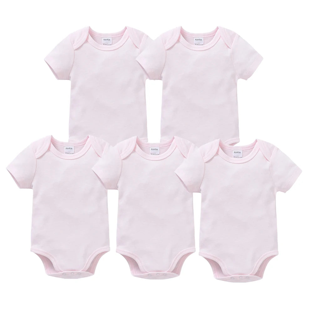 2025 Solid White Baby Clothes Short Sleeve Cotton Baby Girls Boys Bodysuit Newborn body bebe 0-24 months Infant Jumpsuit