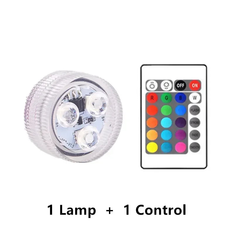 Remote Control Underwater Light Waterproof,Color Changing LED Pool Lamp for Indoor Aquarium, Bowl, Table Centerpiece Nightscape