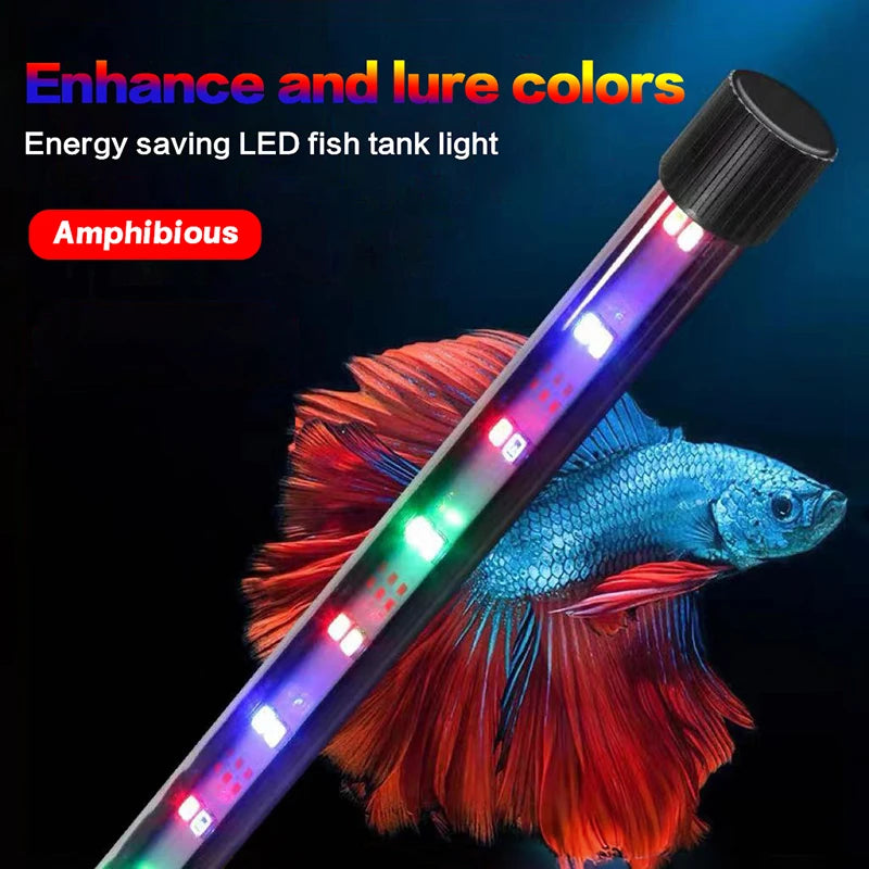 Fish Tank Light Underwater Lighting Submersible Lamp Plant Grow Lamp 110V 17-47CM USB Plug Aquarium Light LED Waterproof