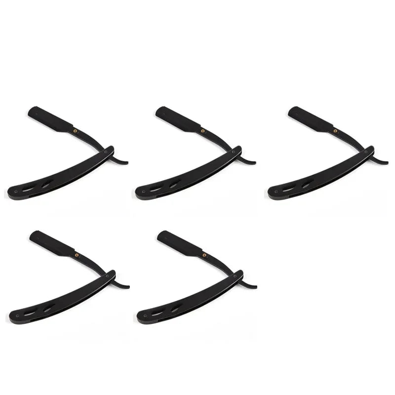 1/3/5pcs Professional Manual Shaver Straight Edge Stainless Steel Barber Razor Men Folding Shaving Shave Beard Cutter With Blade