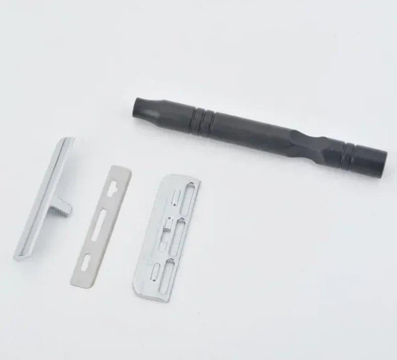 2026 YAQI Chrome And Black Color Aluminum Handle Light Weight AC Blade Excalibur Single-edged Mens Shaving Safety Razor