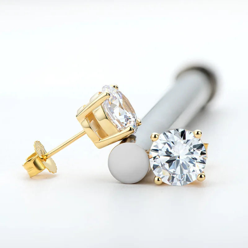 Premium 0.5-2ct Moissanite Diamond Stud Earrings for Women Orginal 925 Sterling Silver Screw Back Women Moissanite Earring 2026