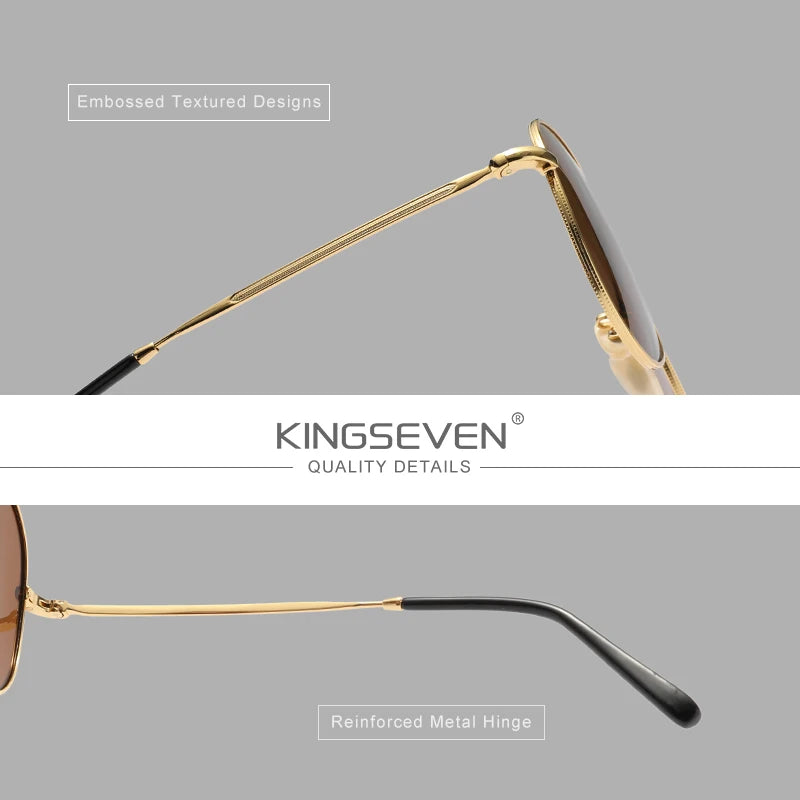 KINGSEVEN Pilot Men Sunglasses Polarized Large Frame UV400 Glasses Women Retro Luxury Driving Causal Fashion Outdoor Eyewear