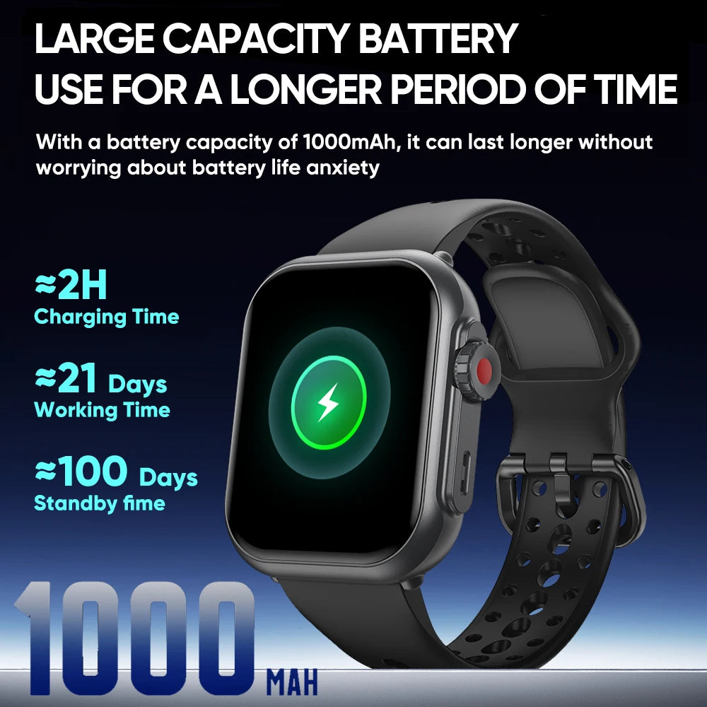 2025 New 1000mAh Battery AMOLED Smart Watch Ultra K62 Men Women Heart Rate 100+Sport HD Bluetooth Call IP67Waterproof SmartWatch