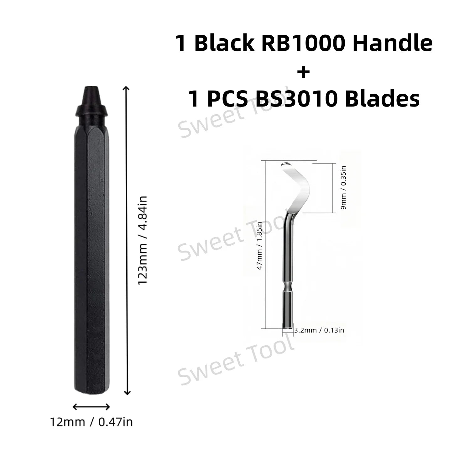 Deburring Tool Set RB1000 Black Metal Handle with 1/10/11 Swivel Blades for Metal PVC Plumbing 3D Printing Plastic Copper Resin