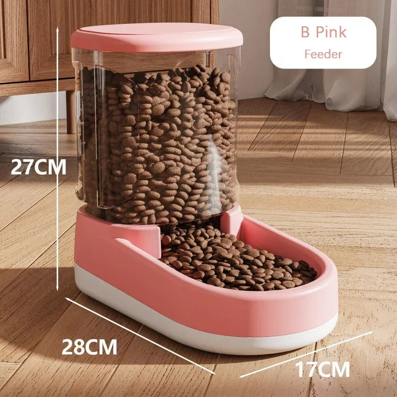 +Large - Capacity Automatic Pet Feeder & Water Dispenser for Dog/Cat, Gravity Design, Save Time & Effort