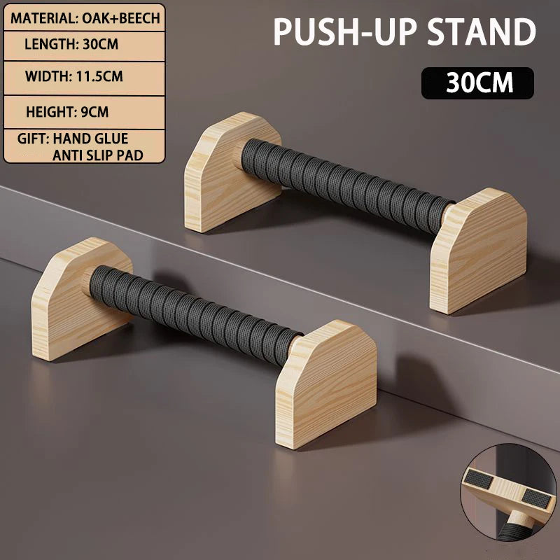 Push-up Stand Wood Pushup Bars Exercise Non-Slip Parallettes Handle Stands Calisthenics Fitness Equipment Home Strength Training