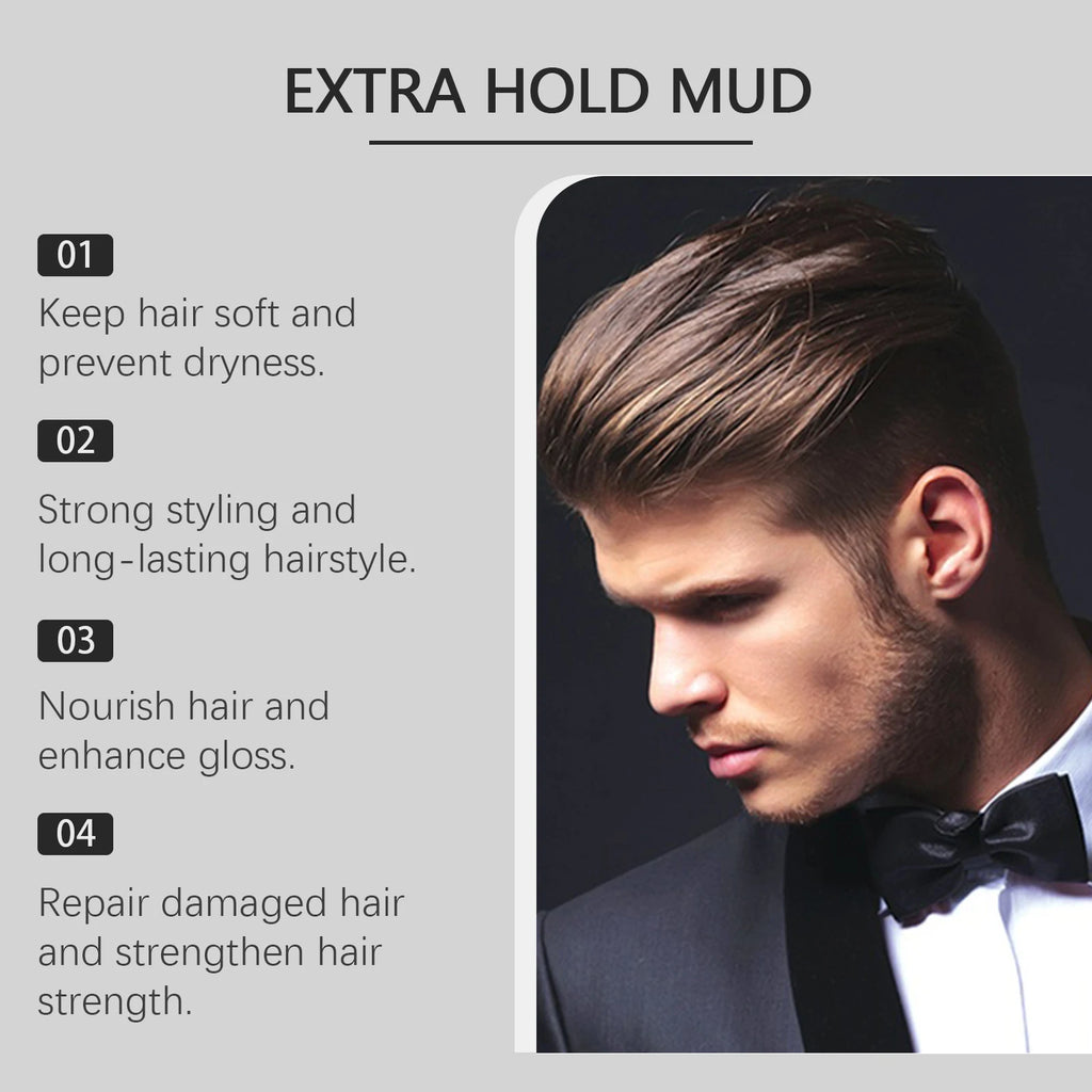 Long Lasting Hair Styling Wax For Men Strong Hold Hairstyle Finished Hair Styling Clay Mud Salon Hair Cream Refreshing Hair Wax