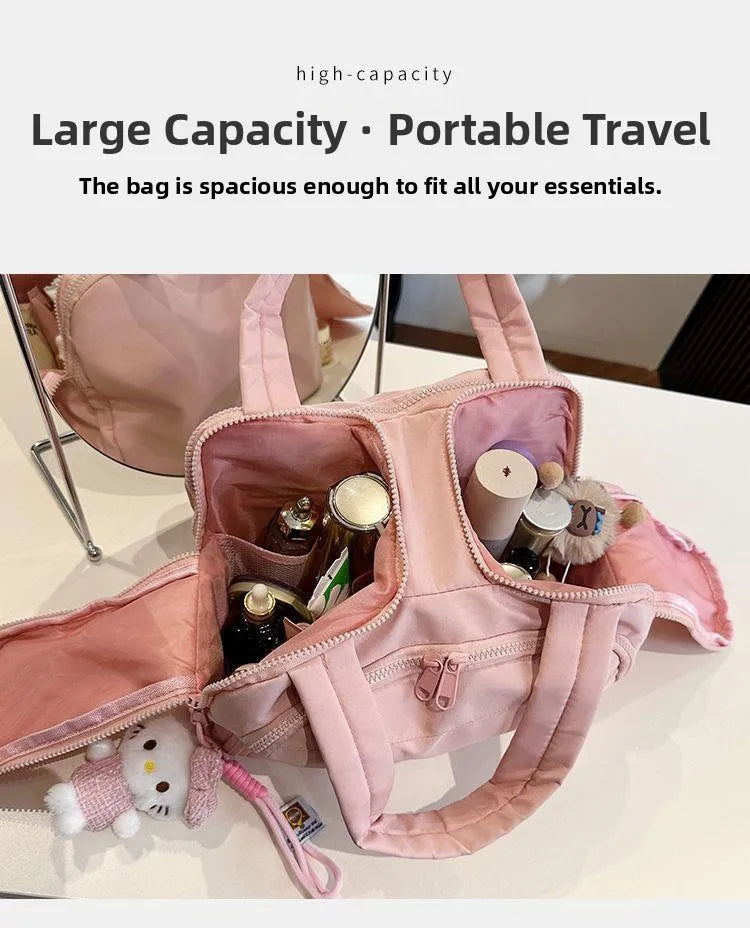 Large Capacity Portable Makeup Bag Travel Cosmetic Storage Waterproof Multi-layer Organizer High Aesthetic Value Handheld
