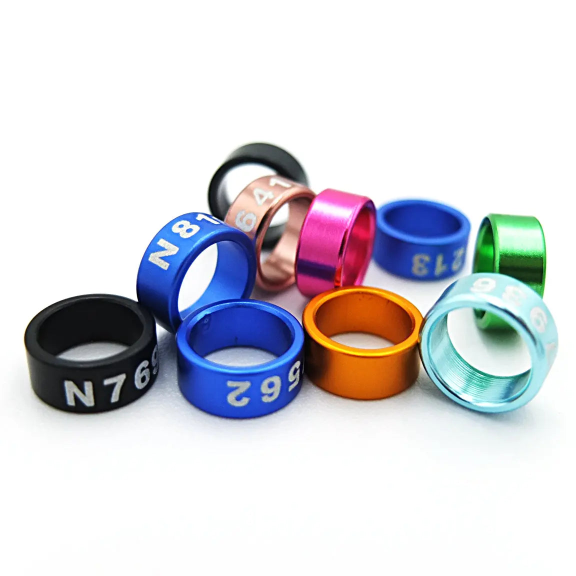 50PCS 2.6mm~8.0mm Aluminum Closed Bird Leg Rings for Bird Newborn 5 Days | Assorted Colors & Unique ID Numbered Bird Leg Bands