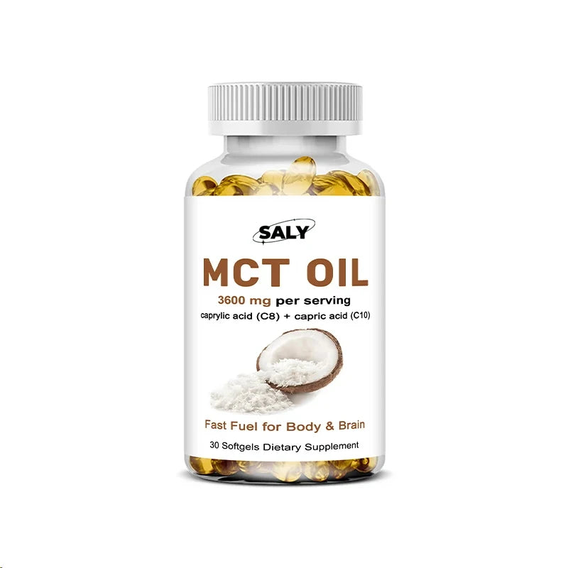 Mct Oil 3600 Mg C8 C10 Capsules Ketogenic Fuel , Clarity, Brain & Body, Fat Burning, Weight Management, Non-gmo Coconut