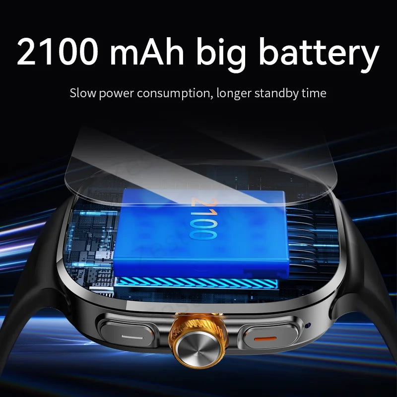 Original M99 Smartwatch with 2.4 Inch AMOLED Screen 4G/5G SIM Card Slot GPS WiFi 190° Rotating Camera Android 10.0 Gaming Watch