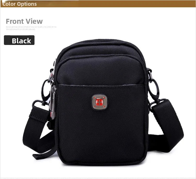 Large Capacity Oxford Cloth Military Knife Crossbody Bag for Men Commuting Work Bag Outdoor Waist Bag Bucket Shape Zipper Clo...