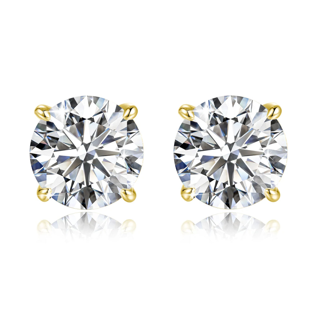 Solid 14K Gold Filled 4 Prong D Color Moissanite Stud Earrings for Women Wedding Diamond Ear Studs Fine Jewelry Birthday Gift