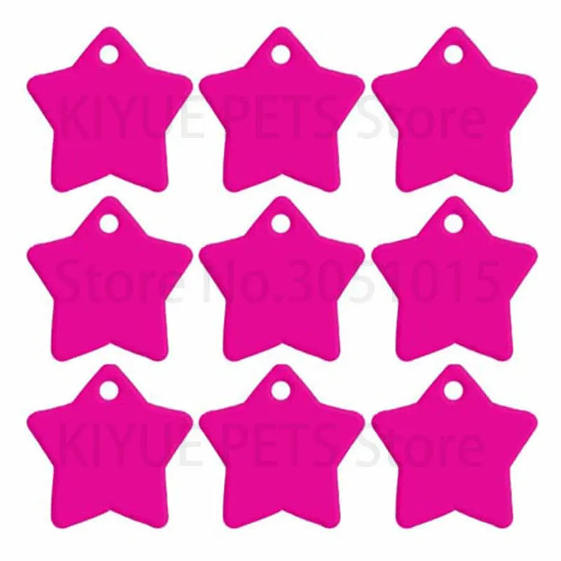 Wholesale 20Pcs Anti-lost Dog Tag For Collars Dog Name ID Tags Gifts for Dog Star Pet Collar Tags for Dog Owner Engraved Pet Tag