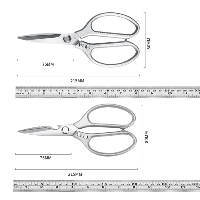WXCOO Chicken Bone Scissors Stainless Steel Cutting Knife Kitchen Scissors Multifunctional Food Scissors Slicing Fish Meat Knife