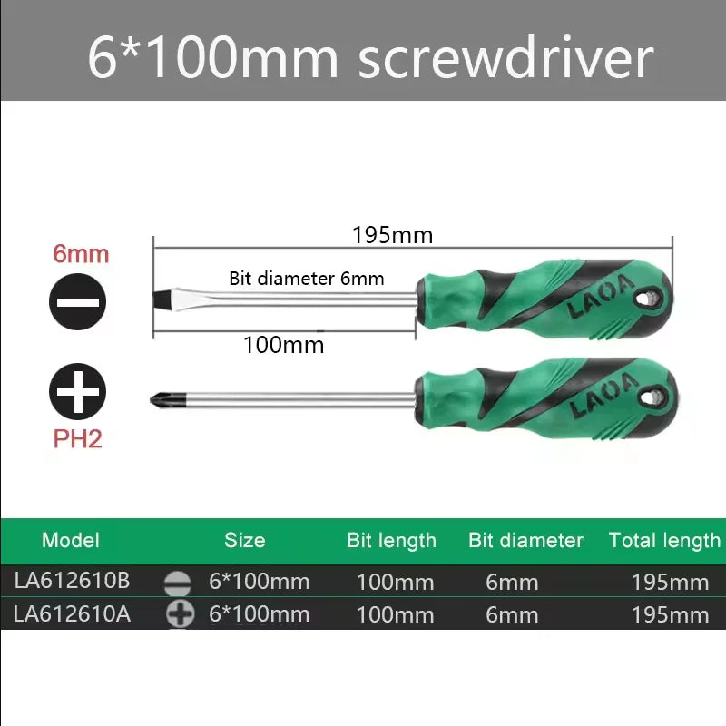 LAOA2pcsS2 alloy steel screwdriver household screwdriver phillips screwdriver screwdriver repair with magnetic