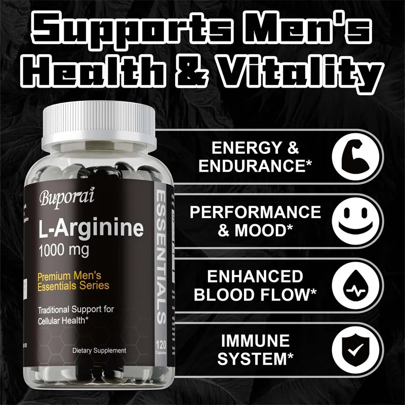 L-Arginine Capsules - Performance, Endurance, Lean Muscle, and Improve Men's Health