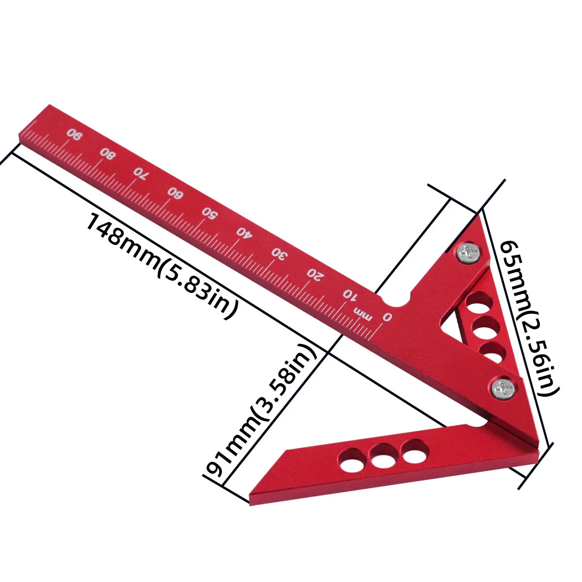 Carpenter Square Protractor,Center Scribe Gauge Kit Center Finder Miter Triangle Ruler T-Type Scriber Layout Measuring Ruler