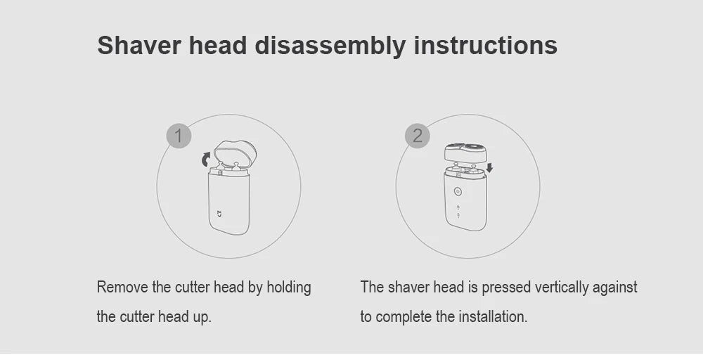 Xiaomi Mi S100 Electric Shaver IPX7 Waterproof 7200RPM Dual Floating Head Wet/Dry Shaving Type-C Fast Charge 90min USB Razor