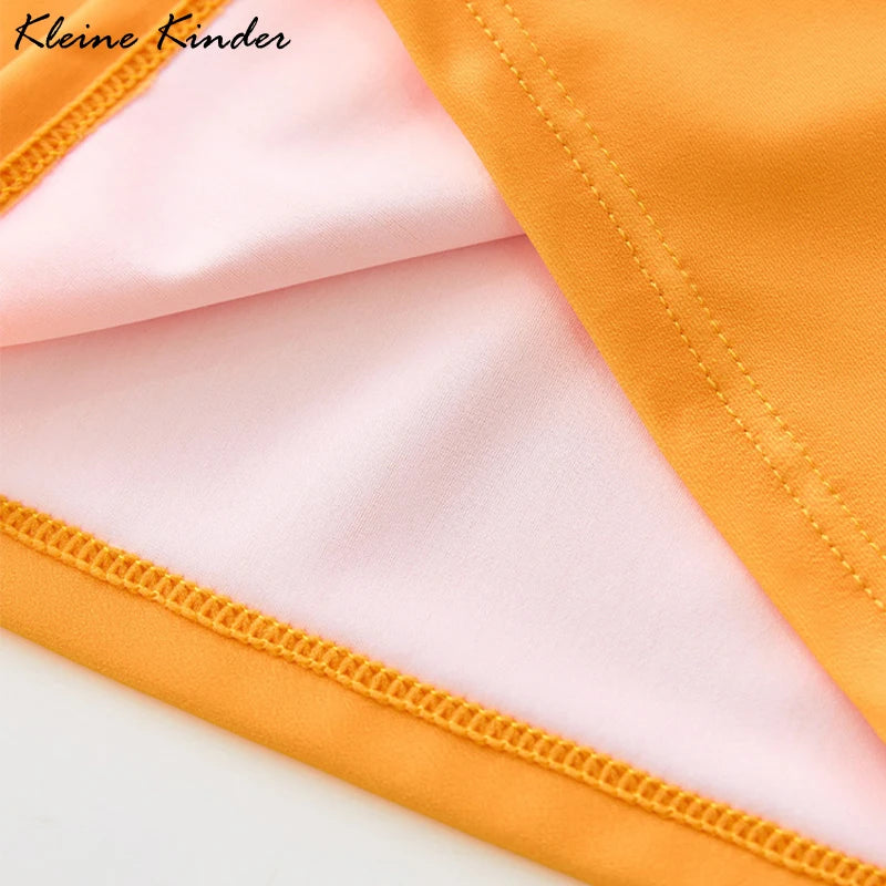 Children's Swimsuit Orange Long Sleeve Rash Guard Kids UPF50 UV Protection Boy's Beach Clothes Shark Swimming Bathing Suit Kids
