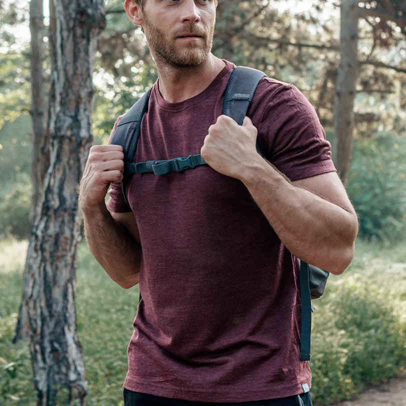 Men's 100% Superfine Merino Wool T-Shirt Base Layer Wicking Breathable Quick Dry Anti-Odor No-itch Comfortable Fit Size