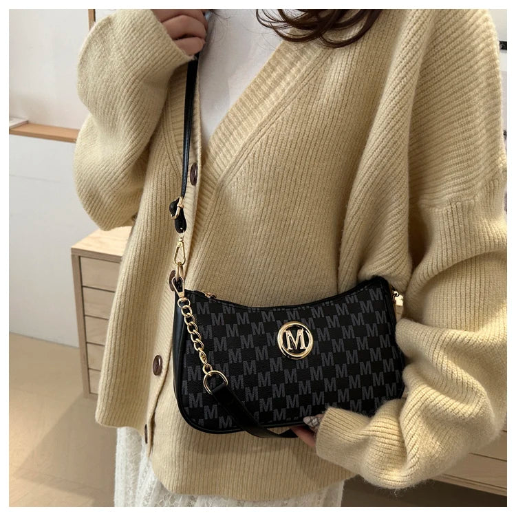 Vintage Floral Print Underarm Bag Women's Crossbody Shoulder Bag Casual Versatile Small Bag Popular Female Fashion Design