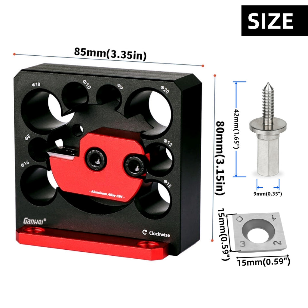 8 Holes Dowel Maker Jig Kit w/ Carbide Blades -Metric and Inch Woodworking Electric Drill Milling Dowel Round Rod Auxiliary Tool
