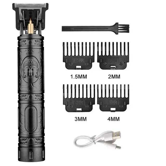 Tondeuse à Cheveux Rechargeable pour Hommes — Kit Professionnel Barbe & Cheveux, Charge USB Rapide