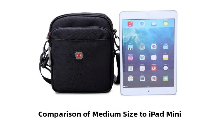 Large Capacity Oxford Cloth Military Knife Crossbody Bag for Men Commuting Work Bag Outdoor Waist Bag Bucket Shape Zipper Clo...