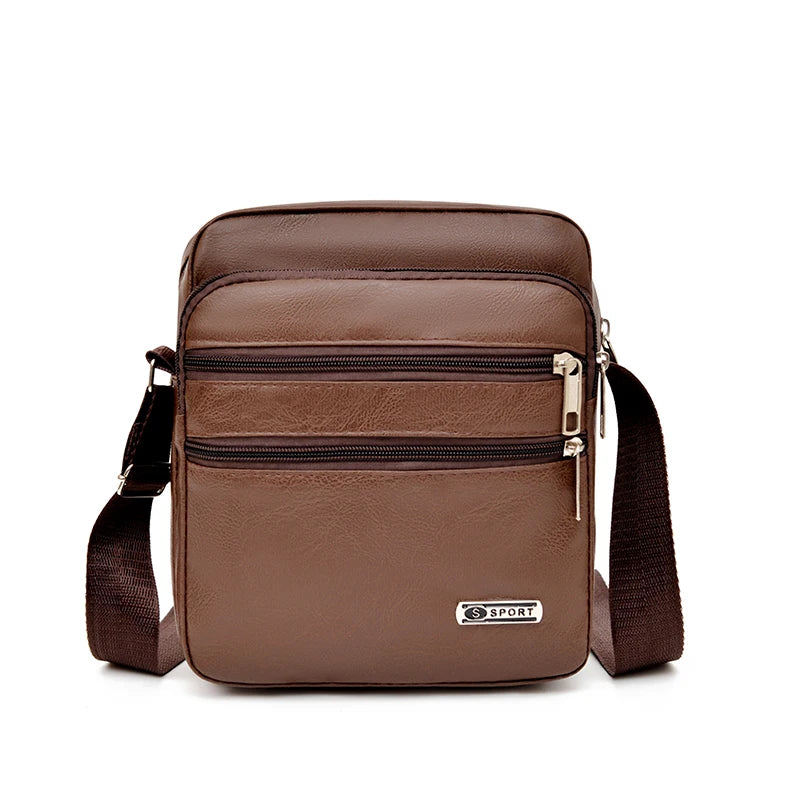 Simplified Soft Leather Crossbody Bag Fashionable Single Shoulder Bag Men's New Model Outdoor Travel Large Capacity Backpack