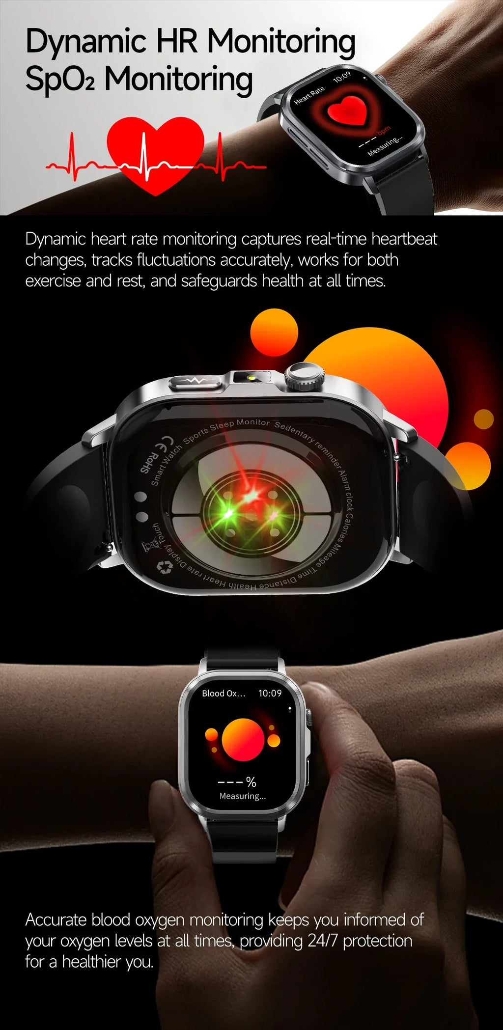 New Accurate Blood Pressure Smart Watch Uric Acid ECG+PPG Blood Oxygen Body Analysis Body Fat LED Flashlight smart watches 2025