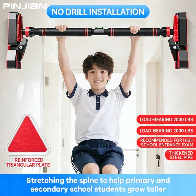 No Drill Doorway Pull Up Bar Heavy Duty Load with Wide Support Pads for Home Gym Strength Training