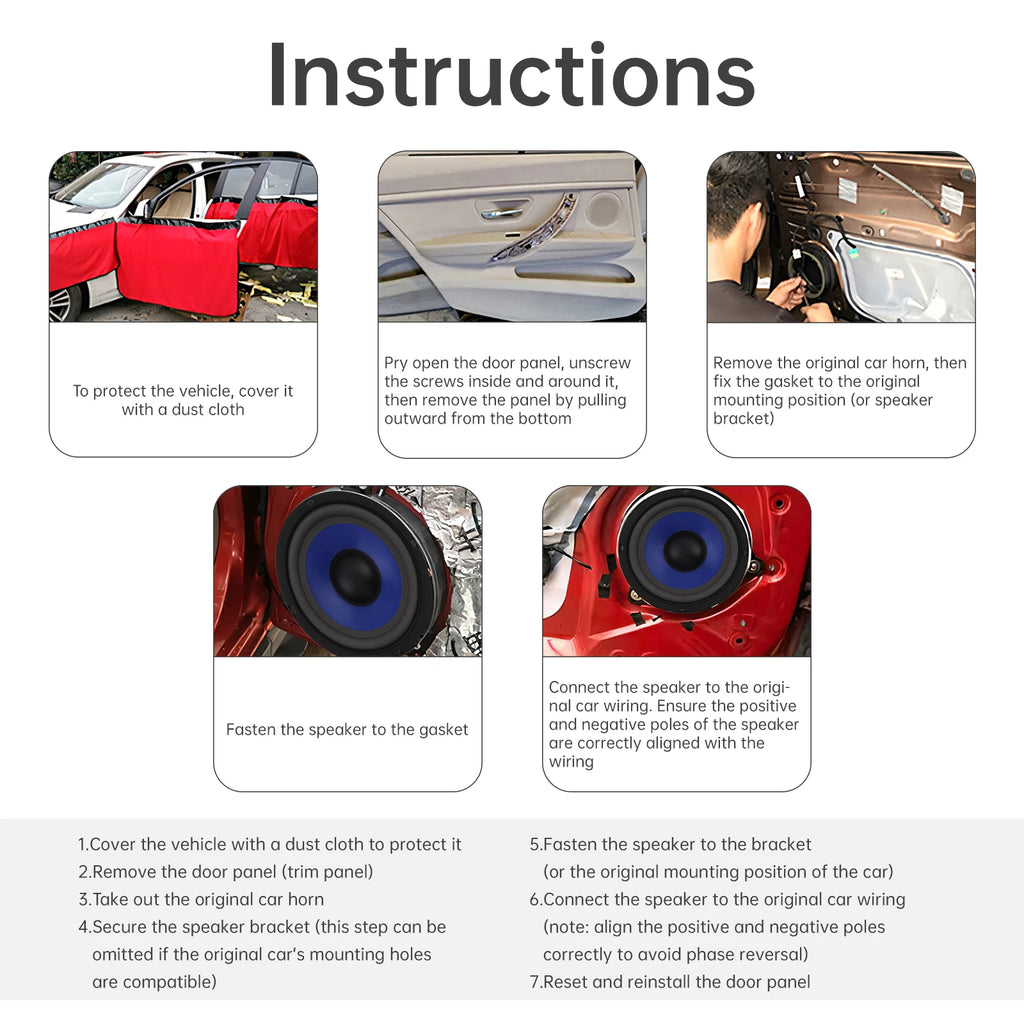 1pc 5/6.5/8/10 Inch Bass Loudspeaker Woofer Speaker for Car Audio/Home Theaters,Wide Frequency Response Car Audio Stereo Speaker