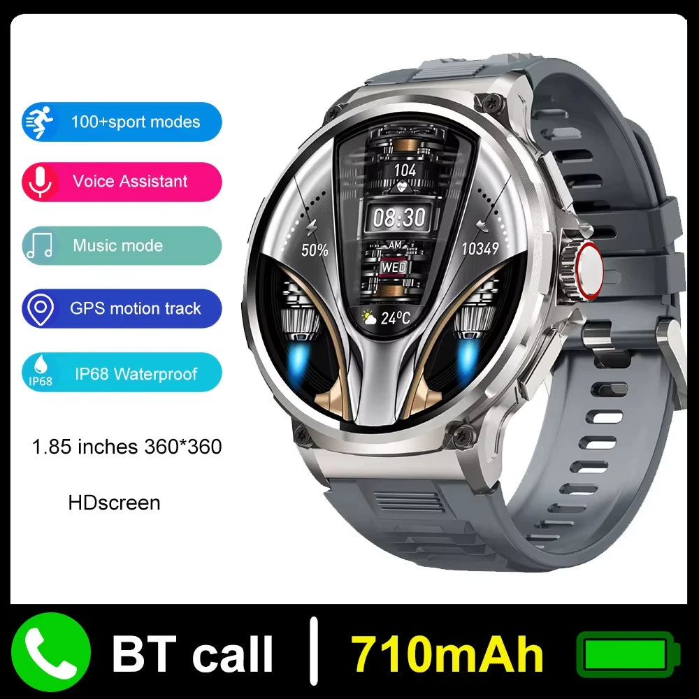 2025 New V69 1.85  Inch HD Bluetooth Call 710mAh Smart Watch Men Sports Fitness Tracker Heart Monitor Smartwatch For Android IOS